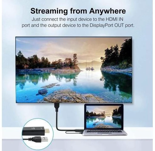 Alt view image 10 of 14 - 4K@60Hz HDMI to DisplayPort Cable Adapter/Converter with USB Power, Male to Female HDMI to DP Adaptor for Monitor, Support HDMI2.0 HDCP2.2, Compatible with , PS5, NS, Mac Mini(NOT USB Port)