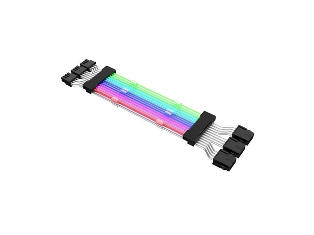 Alt view image 10 of 10 - 0.98ft Dual 8Pin PSU Extension Cable RGB 5V ARGB ATX GPU 2* 8Pin Streamer PCI-E 6+2Pin Dual Rainbow Cord Sync PC Case Decoration eokCXOY