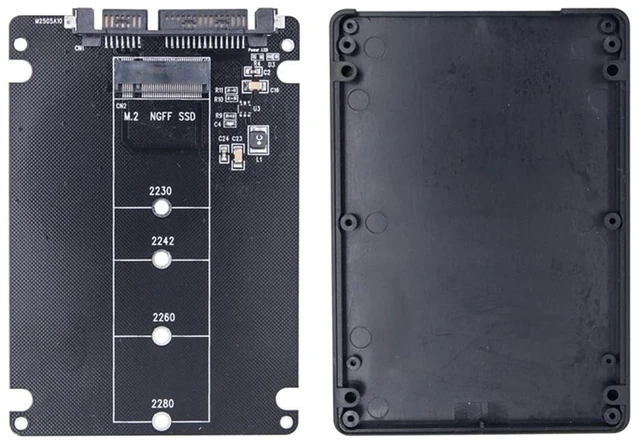 Alt view image 11 of 11 - SATA protocol M.2 hard drive NGFF B KEY solid-state SSD adapter for 2.5-inch SATA 3 conversion card with casing