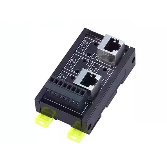 Alt view image 7 of 12 - Industrial Ethernet Hub RJ45 to 8-Pin Terminal Block Adapter 2 port RJ45