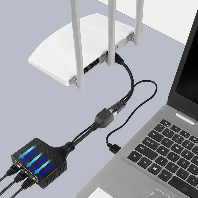 Alt view image 9 of 14 - Gigabit RJ45 Network Splitter Adapter, 1 to 3 Ethernet Splitter 1000Mbps High Speed LAN Network Splitter,4 Devices Share The Internet at The Same Time(1 to 3 Female Gigabit)