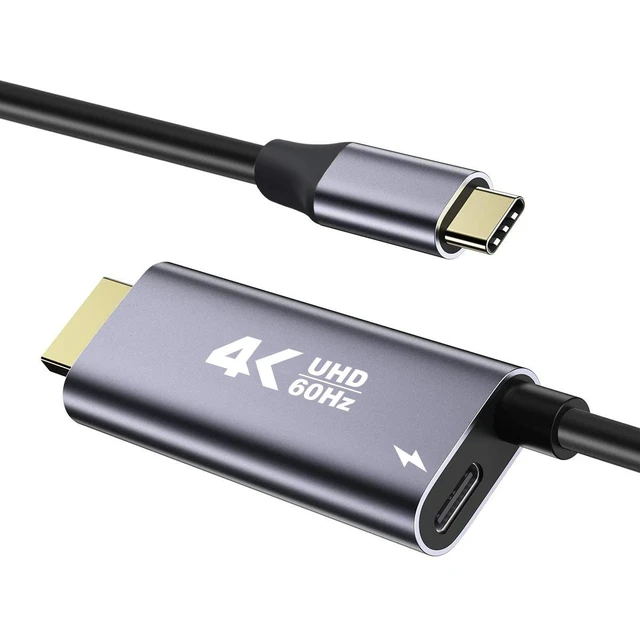 Alt view image 5 of 8 - USB-C to HDMI Cable with Power Delivery 4K@60Hz High-Speed Adapter for Switch 2 / Laptop / Phone, Screen Mirroring Converter Cord
