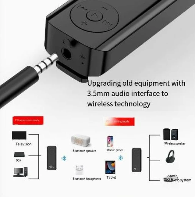 Alt view image 6 of 8 - Bluetooth 5.3 Audio Receiver & Transmitter Digital Display Clip-On Adapter for Computer, TV, Projector, Car Hands-Free Calling & Wireless Audio