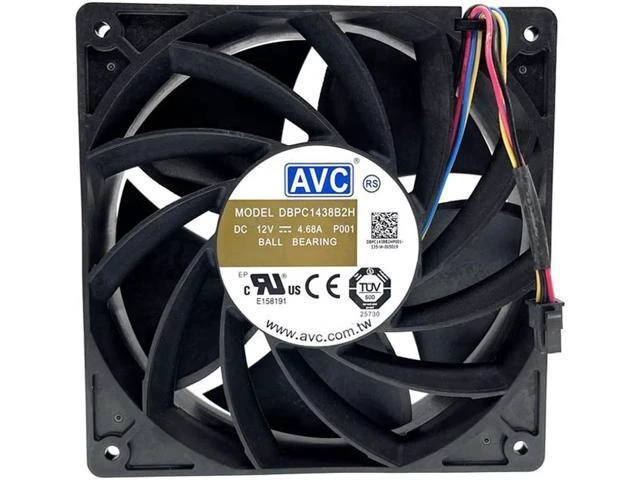 Alt view image 5 of 8 - 1438B2H P001 Miner Mining Cooling Fan 140mm 14cm,140X140X38mm 12V Dual Ball 6900RPM Powerful High Speed Airflow CFM Cooler