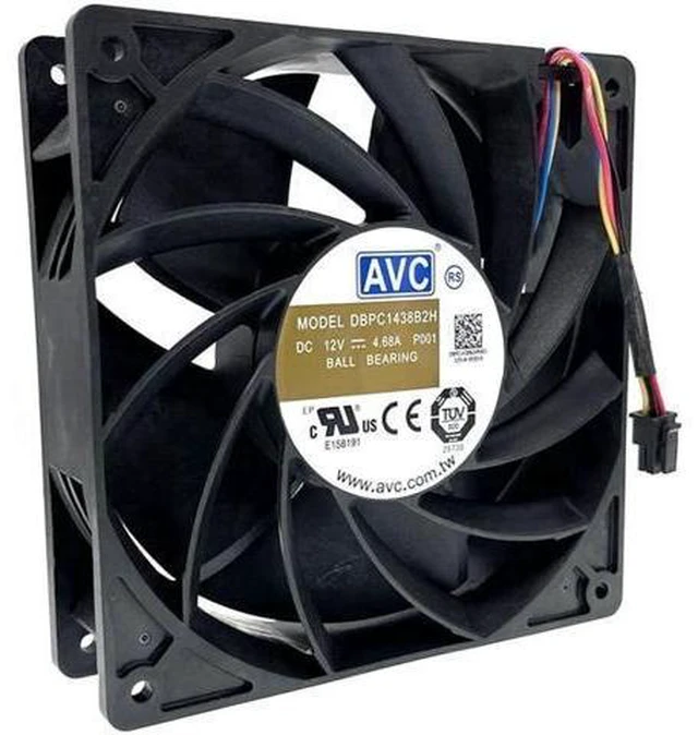 Alt view image 8 of 8 - 1438B2H P001 Miner Mining Cooling Fan 140mm 14cm,140X140X38mm 12V Dual Ball 6900RPM Powerful High Speed Airflow CFM Cooler
