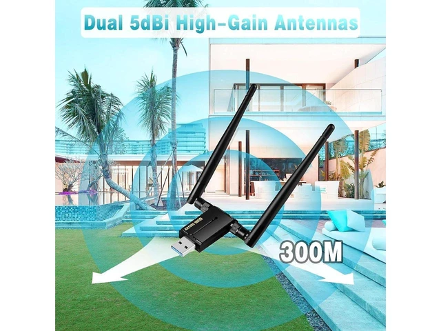 Alt view image 10 of 14 - WiFi Adapter for Desktop PC - WiFi 6 1800Mbps USB 3.0 Wireless Network Adapter - 2.4G/5G Dual Band WiFi Dongle for Laptop MU-MIMO OFDMA WPA3 Dual 5dBi Antennas Plug & Play Supports Windows 11/10