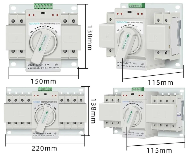 Alt view image 9 of 10 - Dual power automatic transfer switch 220V inverter photovoltaic intelligent switching 4P three-phase four-wire ATS controller | Dual power automatic transfer switch 220V inverter photovoltaic intel...