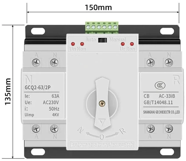 Alt view image 10 of 10 - Dual power automatic transfer switch 220V inverter photovoltaic intelligent switching 4P three-phase four-wire ATS controller | Dual power automatic transfer switch 220V inverter photovoltaic intel...