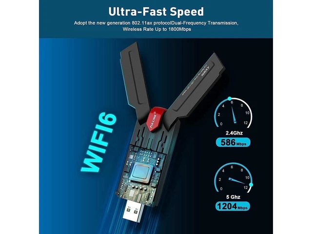 Alt view image 9 of 14 - USB WiFi 6 Adapter, USB 3.0 Wireless WiFi Adapter for Desktop PC with 5G/2.4G High Gain Antenna, PC WiFi Adapter Only Support Win10/11 ONLY, Drive Free 1800Mbps Dual Band WiFi Dongle eokCXOY