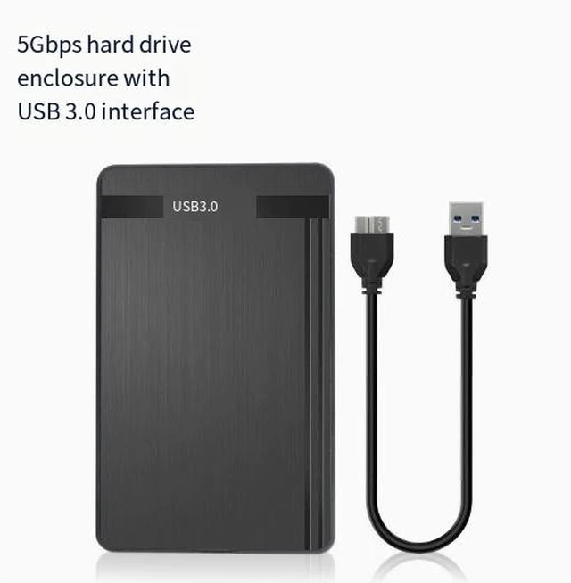 Alt view image 6 of 10 - USB 3.0 2.5-inch Hard Drive Enclosure Brushed Finish External SSD/HDD Case for SATA I/II/III, Tool-Free, Plug-and-Play, Supports 9.5mm 2.5" HDD & SSD
