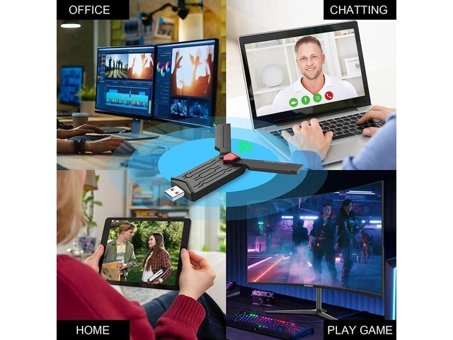 Alt view image 14 of 14 - USB WiFi 6 Adapter, USB 3.0 Wireless WiFi Adapter for Desktop PC with 5G/2.4G High Gain Antenna, PC WiFi Adapter Only Support Win10/11 ONLY, Drive Free 1800Mbps Dual Band WiFi Dongle eokCXOY