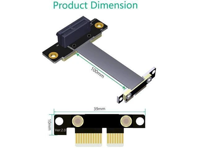 Alt view image 9 of 12 - High Quality PCI-e PCI Express 36Pin 1X Extension Cable (Dual Vertical 90 Degrees Direction)
