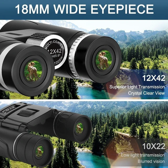 Alt view image 10 of 11 - Silver Ring Large Binoculars 10x42 High-Power HD, Low-Light Night Vision, Outdoor Handheld, Phone Adapter Compatible