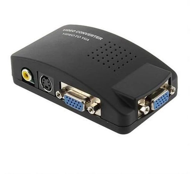 Alt view image 2 of 2 - 1pcs AV S-Video RCA Composite Video to PC Laptop VGA TV Converter adapter box wholesale