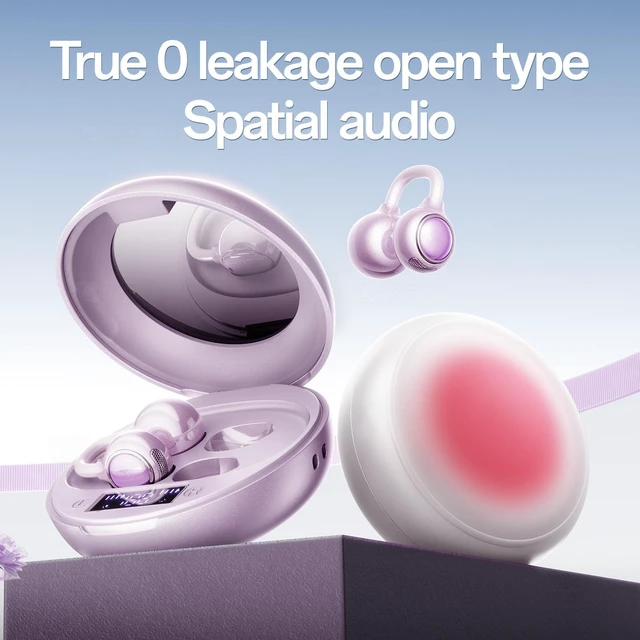 Alt view image 10 of 10 - M156 Makeup Mirror Clip-On Bluetooth Headset Low Latency, Stable Calls, Bluetooth 6.0, 12mm Driver, AAC/SBC, True Wireless