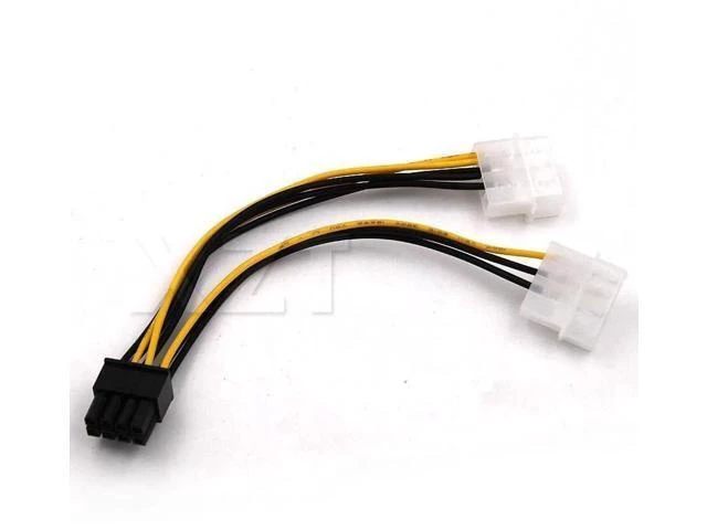 Alt view image 5 of 8 - 10pcs 2 IDE Dual LP4 4pin to 8 Pin PCI-E Y Molex graphic Video Card Power Cable Adapter Male to Female hot