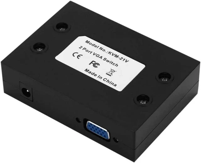 Alt view image 14 of 14 - 2 Port VGA SVGA Monitor Sharing Switch Box 2-in 1-Out for LCD PC TV Monitor