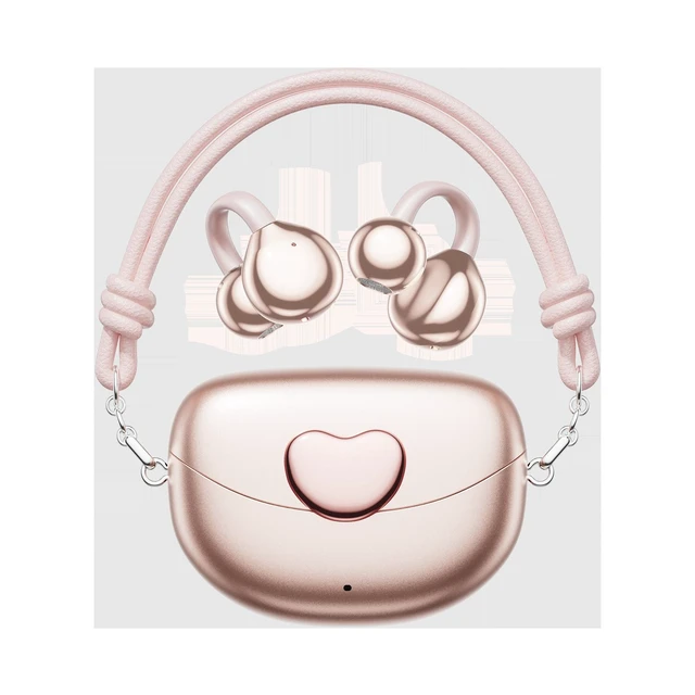 Alt view image 7 of 12 - M106 AI Smart Translation Bluetooth Headset Heart-Shaped Clip-On, Bluetooth 6.0, Ultra-High Sound Quality, Detachable Lanyard, True Wireless