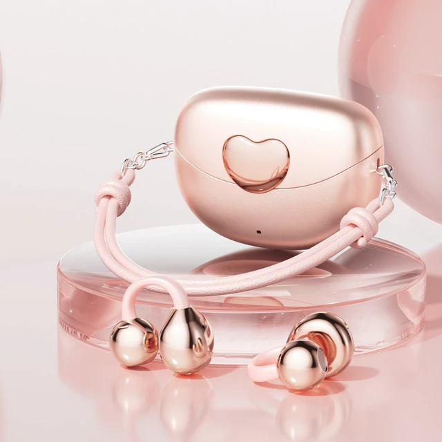 Alt view image 8 of 12 - M106 AI Smart Translation Bluetooth Headset Heart-Shaped Clip-On, Bluetooth 6.0, Ultra-High Sound Quality, Detachable Lanyard, True Wireless