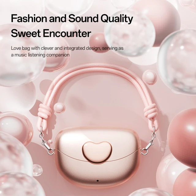 Alt view image 10 of 12 - M106 AI Smart Translation Bluetooth Headset Heart-Shaped Clip-On, Bluetooth 6.0, Ultra-High Sound Quality, Detachable Lanyard, True Wireless