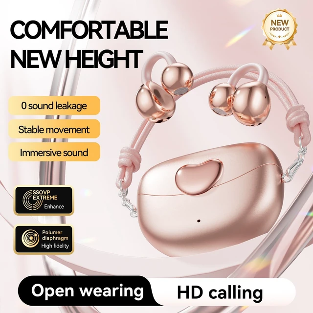 Alt view image 11 of 12 - M106 AI Smart Translation Bluetooth Headset Heart-Shaped Clip-On, Bluetooth 6.0, Ultra-High Sound Quality, Detachable Lanyard, True Wireless