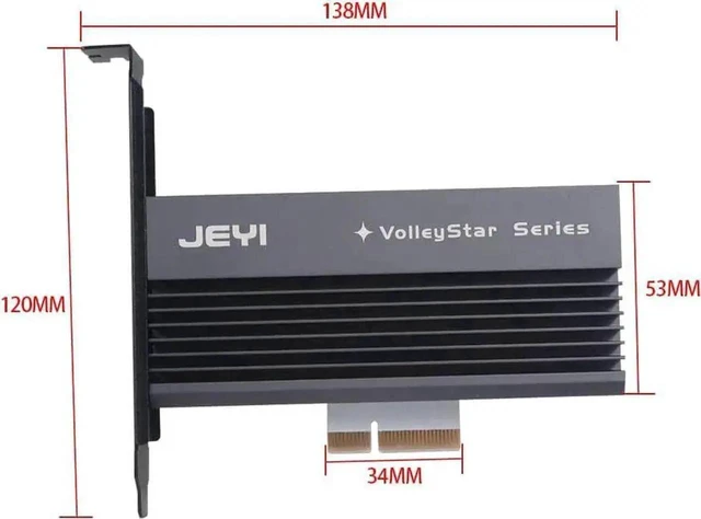 Alt view image 12 of 14 - WISDUM VolleyStar-PRO Black Heat Sink Heatsink M.2 NVMe SSD NGFF to PCIE X4 Adapter MKey Port Card PCI-E 3.0 x4 Full Speed RGB LED (Grey)