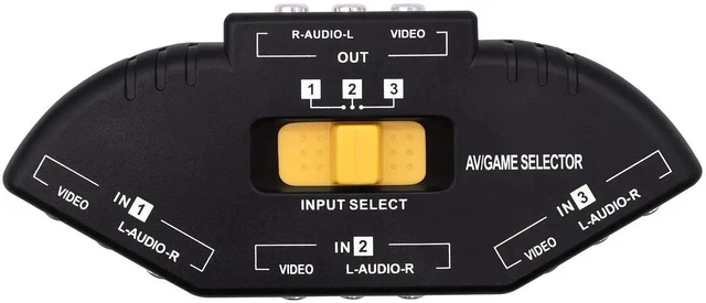 Alt view image 9 of 14 - RCA AV Audio Video Switcher Splitter 3 Way Audio Video AV RCA Switch Game Selector Box Splitter 3 in 1 Out Composite Converter Switcher with AV Cable for Xbox DVD PS3 HDTV