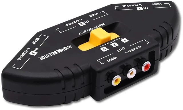Alt view image 10 of 14 - RCA AV Audio Video Switcher Splitter 3 Way Audio Video AV RCA Switch Game Selector Box Splitter 3 in 1 Out Composite Converter Switcher with AV Cable for Xbox DVD PS3 HDTV