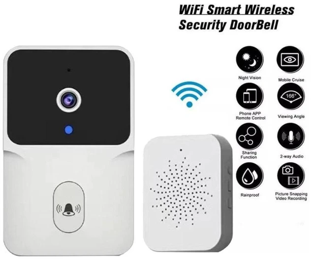 Alt view image 8 of 10 - M6 Smart Video Doorbell Wireless WiFi, Mobile Remote, 2-Way Audio, Night Vision, 400mAh Battery, 150m Range