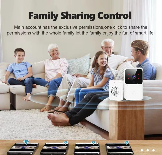 Alt view image 10 of 10 - M6 Smart Video Doorbell Wireless WiFi, Mobile Remote, 2-Way Audio, Night Vision, 400mAh Battery, 150m Range