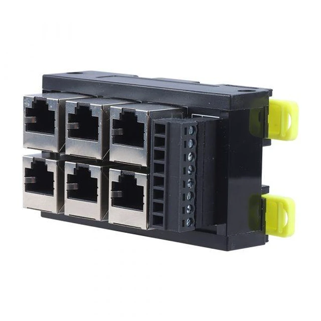 Alt view image 9 of 12 - Industrial Ethernet Hub RJ45 to 8-Pin Terminal Block Adapter 2 port RJ45