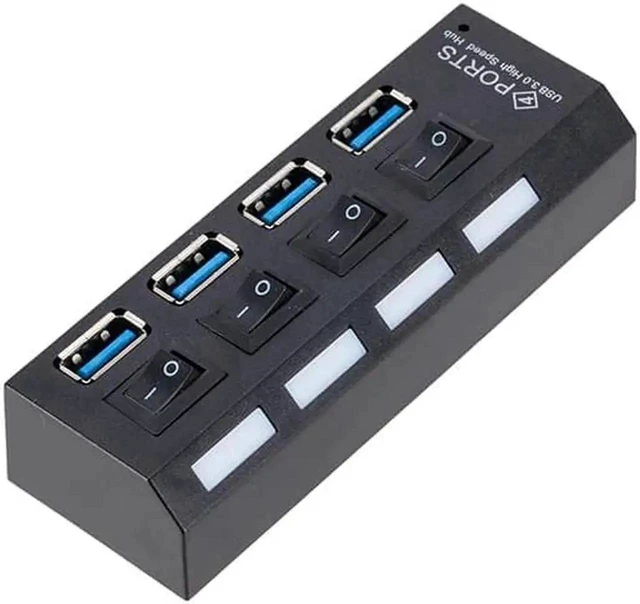 Alt view image 7 of 10 - WISDUM USB Hub 3.0 4 Port USB 3.0 Hub Splitter Multi Hub High Supper Speed 5Gbps USB 3.0 Hub for PC