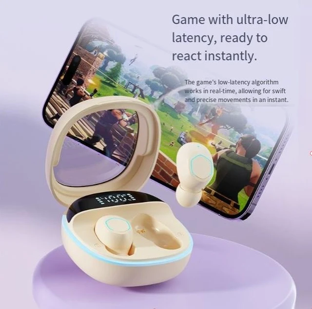 Alt view image 6 of 8 - M41 Wireless Bluetooth Headset Transparent Cover, LED Digital Display, Bluetooth 5.3, 400mAh Charging Case, Life Waterproof, Mini Design