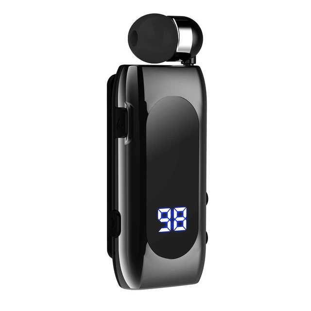 Alt view image 8 of 14 - K55 Clip-On Wireless Bluetooth Headset Digital Display, 15H Playtime, for Delivery, Sports, Business black
