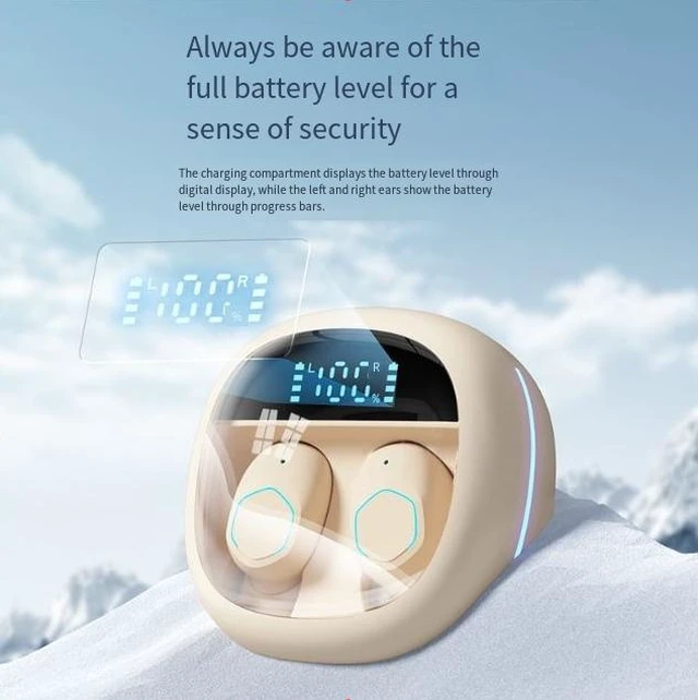 Alt view image 7 of 8 - M41 Wireless Bluetooth Headset Transparent Cover, LED Digital Display, Bluetooth 5.3, 400mAh Charging Case, Life Waterproof, Mini Design