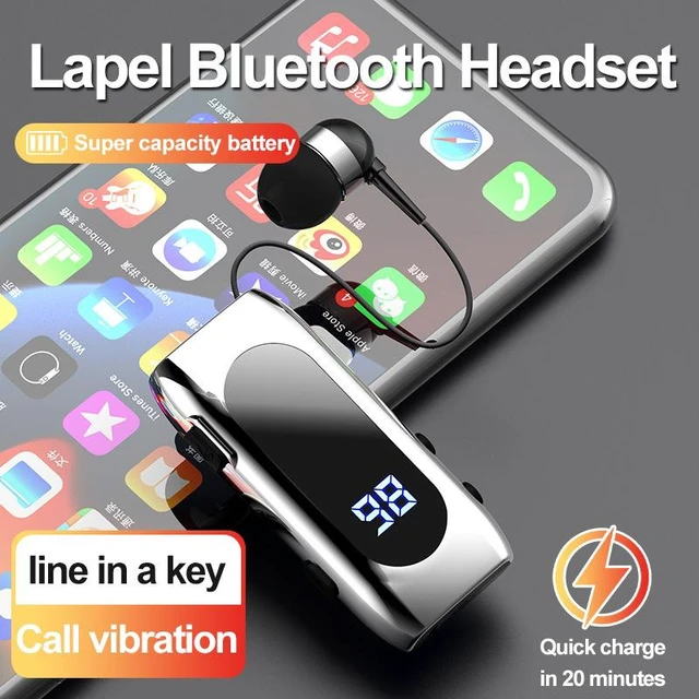 Alt view image 9 of 14 - K55 Clip-On Wireless Bluetooth Headset Digital Display, 15H Playtime, for Delivery, Sports, Business black