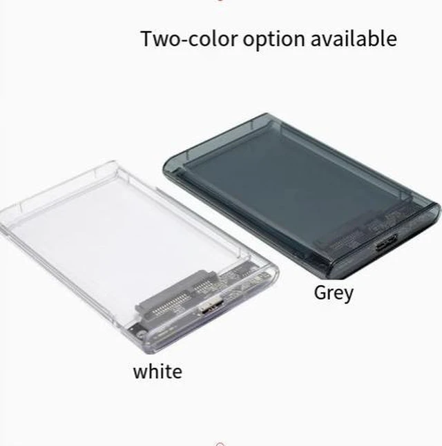 Alt view image 7 of 8 - 2.5-inch Transparent USB 3.0 SATA Hard Drive Enclosure External SSD/HDD Case, Tool-Free, Plug-and-Play for Laptop/Desktop Gray USB2.0