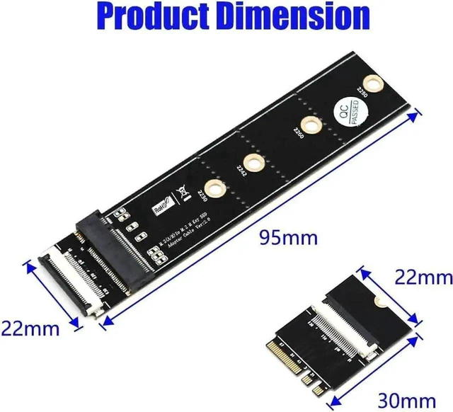 Alt view image 10 of 14 - WISDUM M.2 NGFF Key M to Key A+E Extension Cable Adapter Card with High Speed FPC Cable for 2230/2242/2260/2280 Laptop SSD Adapter