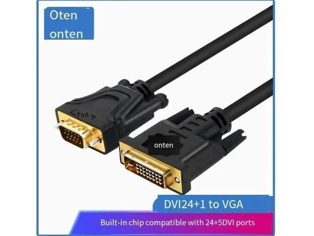 Alt view image 9 of 12 - ONTEN DVI to VGA adapter 24+1 to vda computer monitor host connection cable converter 3m