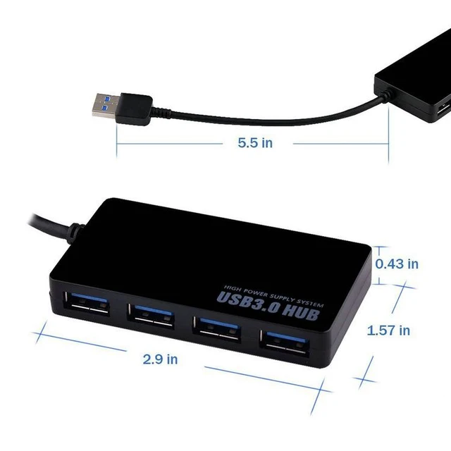 Alt view image 11 of 14 - USB 3.0 4-Port Hub High-Speed Splitter, Multi-Port Expander for U Disk, PC, Laptop, Mac