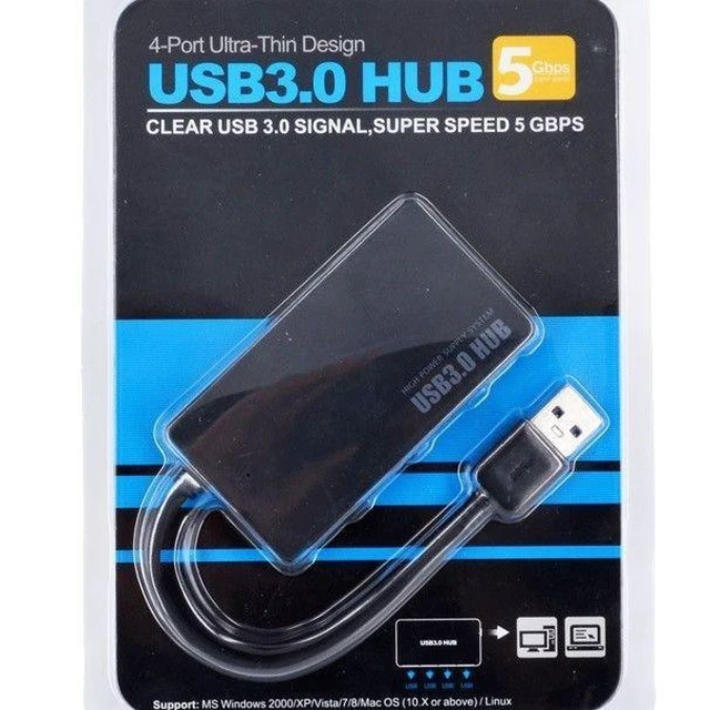Alt view image 13 of 14 - USB 3.0 4-Port Hub High-Speed Splitter, Multi-Port Expander for U Disk, PC, Laptop, Mac