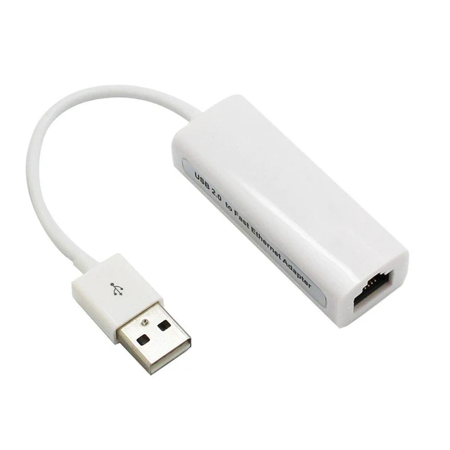 Alt view image 12 of 14 - B01 USB 2.0 to RJ45 Ethernet Adapter 100Mbps Fast Ethernet, Plug & Play, External Wired Network Card for PC / Mac / Laptop - white