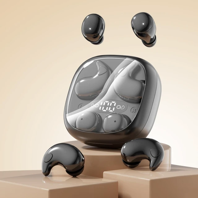 Alt view image 7 of 12 - M126 2-in-1 Dual Wireless Sleep Bluetooth Headset Mini Ultra-Small Design, Long Battery Life, High Sound Quality, Low Latency, Bluetooth 5.4