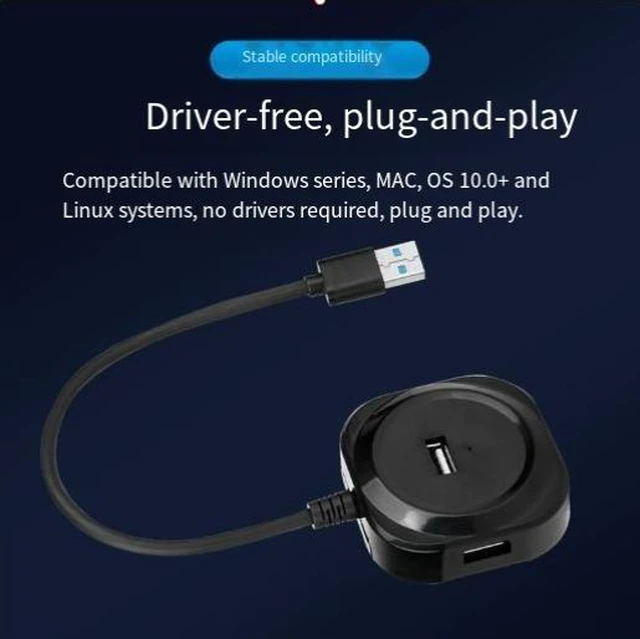 Alt view image 7 of 8 - USB 3.0 Hub 4-Port Type-C to USB 3.0 Splitter, High-Speed 5Gbps Data Transfer, Multi-Port Expander for Laptop/PC/MacBook/Phone, Plug-and-Play