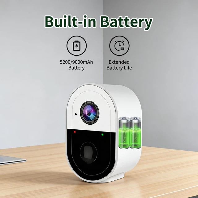 Alt view image 7 of 8 - Rechargeable Home Security Camera 2K (2304x1296), Wireless, Tuya Smart, Indoor/Outdoor, Motion Alert, Night Vision