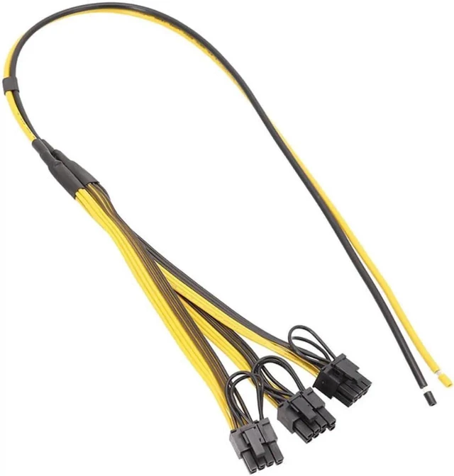 Alt view image 4 of 6 - WISDUM Mining machine graphics card cable 6 + 2p power cable 6p graphics card cable 12awg + 18awg magic 8pin X3 50 + 20