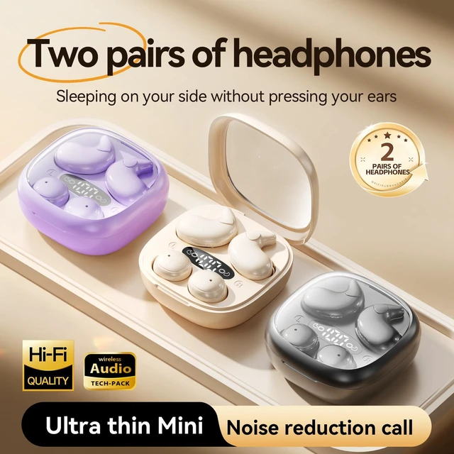 Alt view image 11 of 12 - M126 2-in-1 Dual Wireless Sleep Bluetooth Headset Mini Ultra-Small Design, Long Battery Life, High Sound Quality, Low Latency, Bluetooth 5.4