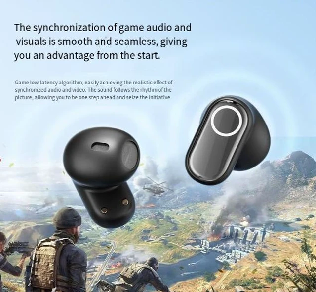 Alt view image 7 of 8 - M86 Wireless Bluetooth Headset Short-Stem In-Ear Design, High-Quality Sound, Premium Noise Cancelling, Electroplated Finish, Digital Display