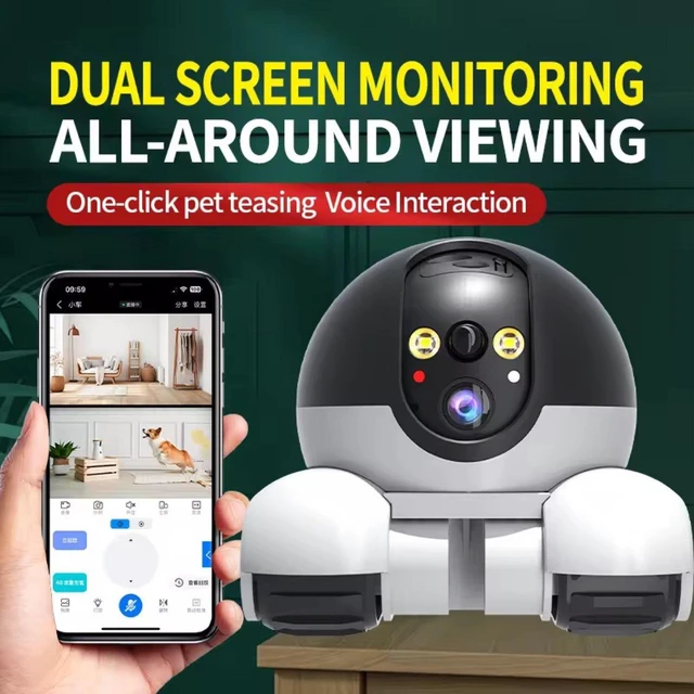 Alt view image 10 of 10 - Small Tank Dual-Screen HD Laser Pet Camera WiFi, 1080P, Smart Security Robot, Pet Monitor, Laser Toy, Two-Way Audio