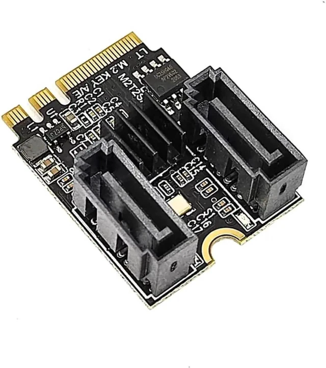 Alt view image 12 of 12 - WISDUM M.2 (A+E Key) Card NGFF to 2 Ports SATA3.0 / 6G Extention Card Hard Disk Drive-Free JMB582 (Short Version)